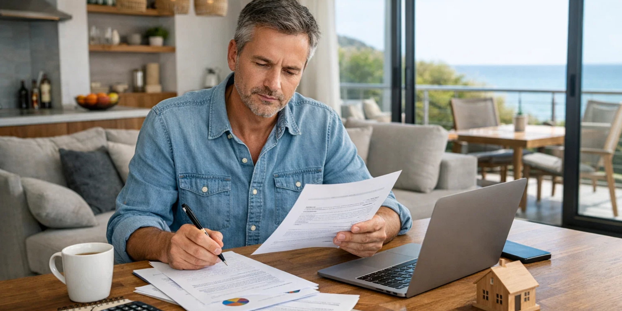 Property owner reviewing rental income and expenses for holiday rental in Marbella